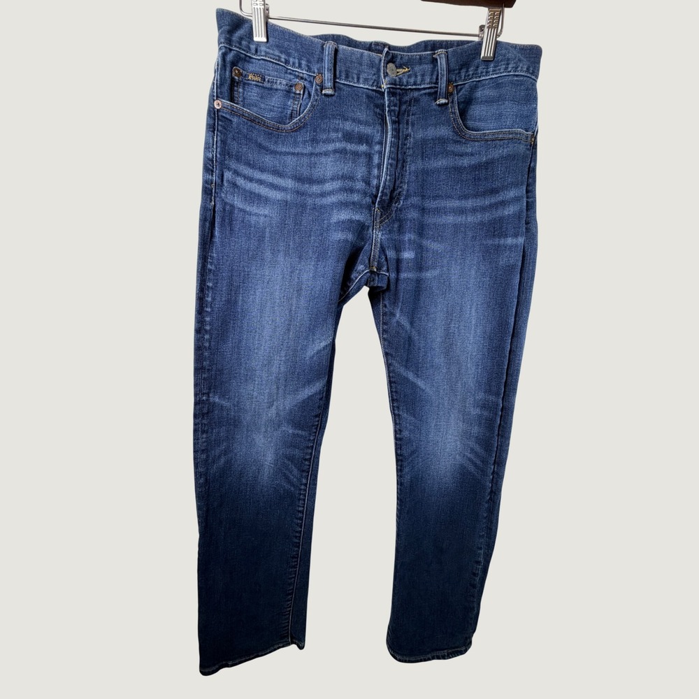 Polo Ralph Lauren Jeans Mens 34x30 Blue Varick Slim Straight Stretch Denim
